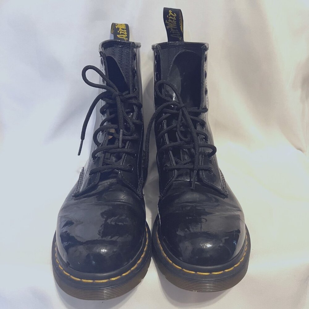 Dr. Martens--Sz.10 #1460 AIR Wair/Bouncing Soles-Black Patent Leather Shiny - Picture 3 of 16